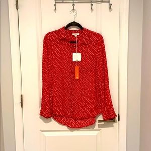 beachlunchlounge red multi color blouse